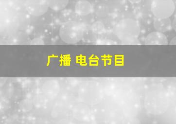 广播 电台节目